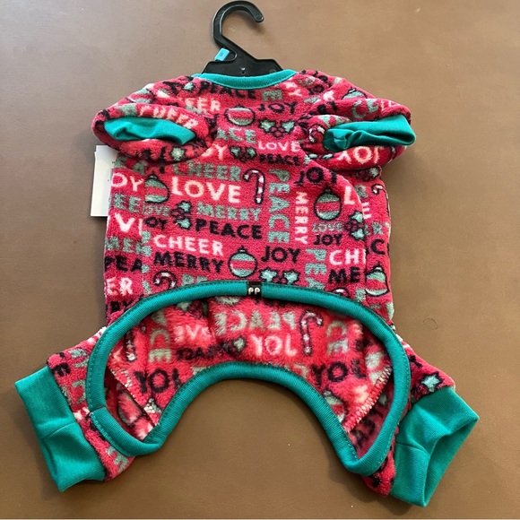 NWT Pet Posse Dog or Cat Pajamas Sweater Fleece Christmas Holiday Red Small Pjs - Picture 3 of 5
